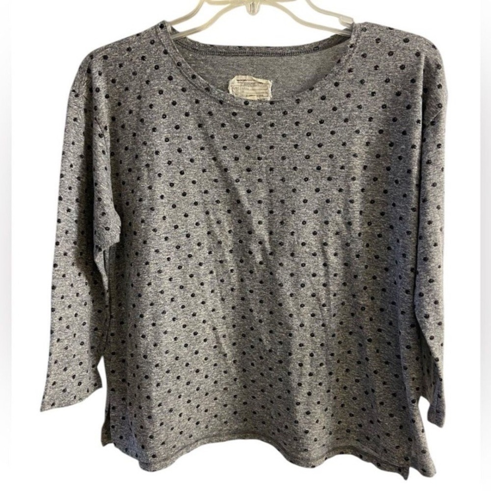 Current/Elliott Gray Top with Black Dots Small